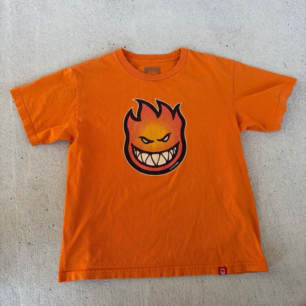 Spitfire Bighead Fade Fill Orange Youth Large T-Shirt
